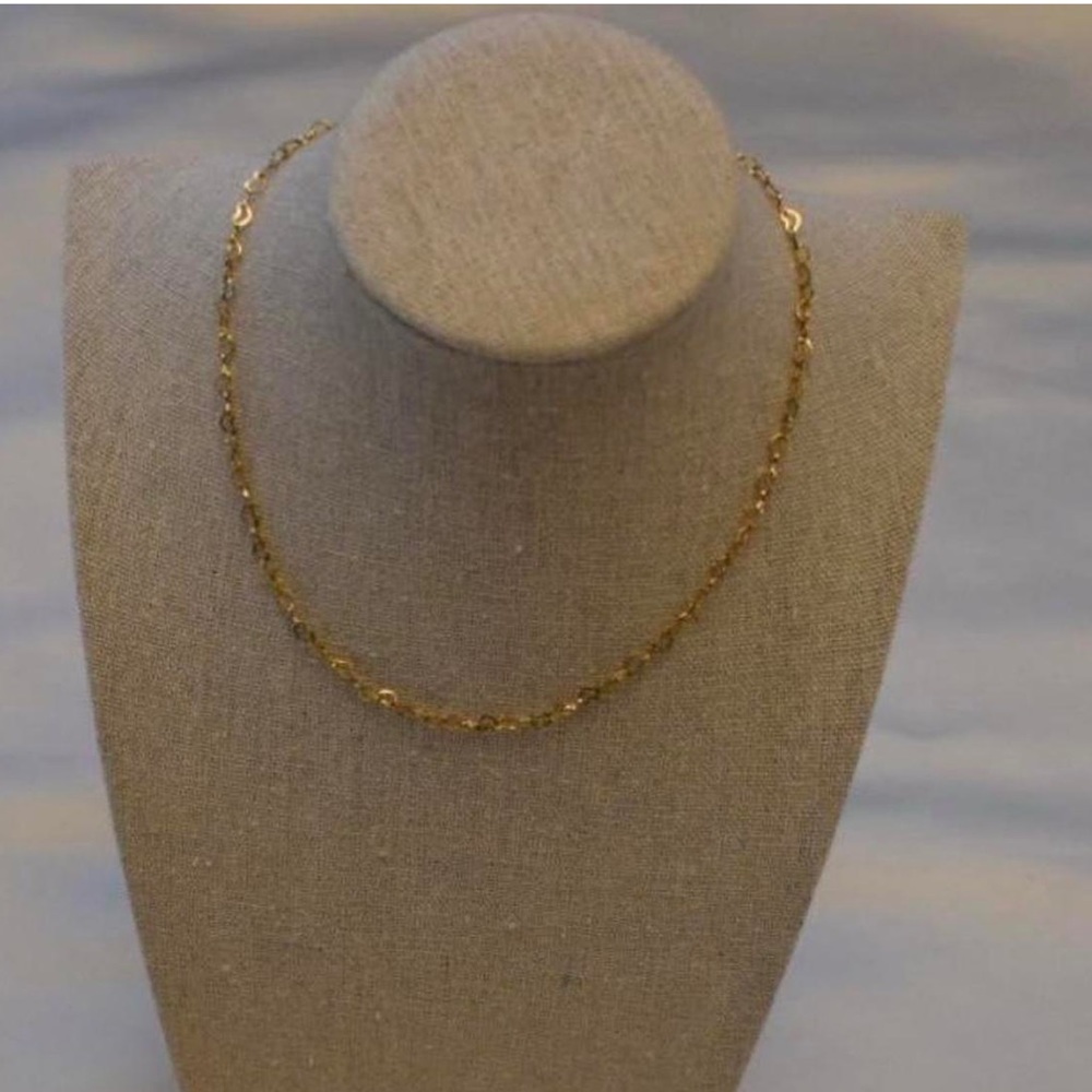 18k Gold Over Solid Stainless  Steel  Paperclip Heart  Link Chain Necklace..